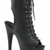 Pleaser ADORE-1016 Black / Black Matte Ankle Boots Pole Shoes