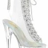 Pleaser ADORE-1016C-2 Clear Rhinestone Ankle Boots Pole Shoes