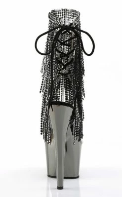 Pleaser ADORE-1017RSF Black / Pewter Ankle Boots