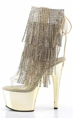 Pleaser ADORE-1017RSF Gold Ankle Boots Pole Shoes