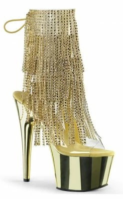 Pleaser ADORE-1017RSF Gold Ankle Boots Pole Shoes