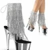 Pleaser Pole Shoes ADORE-1017RSF Silver Ankle Boots