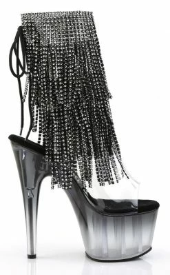 Pleaser ADORE-1017RSFT Black Ankle Boots Pole Shoes