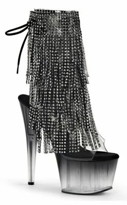 Pleaser ADORE-1017RSFT Black Ankle Boots Pole Shoes