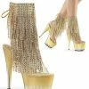 Pleaser ADORE-1017RSFT Gold Ankle Boots
