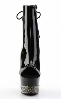 Pleaser ADORE-1018-3 Blk/Blk-Pewter RS Ankle Boots Pole Shoes