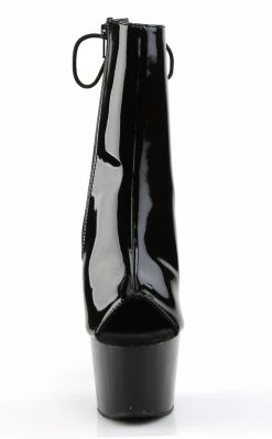 Pleaser Pole Shoes ADORE-1018 Black Patent Ankle Boots