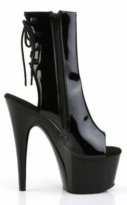 Pleaser Pole Shoes ADORE-1018 Black Patent Ankle Boots