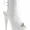 Pleaser Pole Shoes ADORE-1018 White Faux Leather Ankle Boots