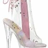 Pleaser ADORE-1018C-2 Clear/Pink Glitter Ankle Boots