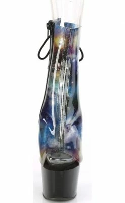 Pleaser Pole Shoes ADORE-1018C-COSMOS Blue-Purple Ankle Galaxy Boots