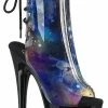 Pleaser Pole Shoes ADORE-1018C-COSMOS Blue-Purple Ankle Galaxy Boots