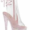 Pleaser Pole Shoes ADORE-1018C Clear/Opal Multi Glitter Ankle Boots