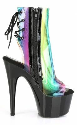 Pleaser ADORE-1018C-RB Translucent Rainbow Ankle Boots 11 Pleaser ADORE-1018C-RB Translucent Rainbow Ankle Boots