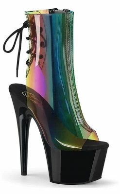 Pleaser ADORE-1018C-RB Translucent Rainbow Ankle Boots