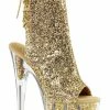 Pleaser Pole Shoes ADORE-1018G Gold Glitter Ankle Boots