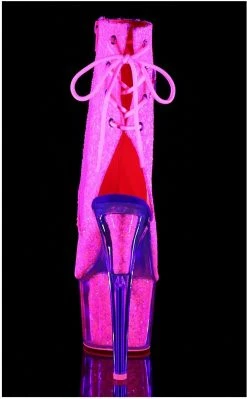 Pleaser ADORE-1018G Neon Pink Glitter Ankle Boots Pole Shoes