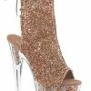 Pleaser ADORE-1018G Rose Gold Glitter Ankle Boots Pole Shoes