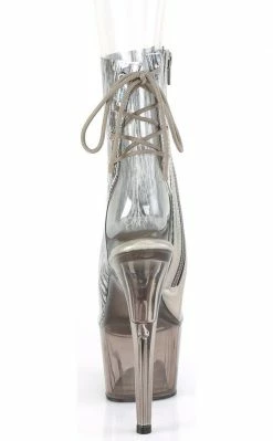 Pleaser ADORE-1018HCT Silver Hologram/Smoke Tinted Ankle Boots Pole Shoes 10 Pleaser ADORE-1018HCT Silver Hologram/Smoke Tinted Ankle Boots Pole Shoes
