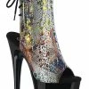 Pleaser ADORE-1018SP Multi Snake Print Ankle Boots Pole Shoes 1 Pleaser ADORE-1018SP Multi Snake Print Ankle Boots Pole Shoes