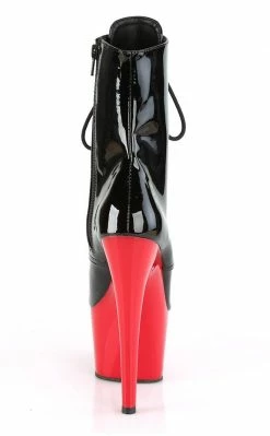 Pleaser ADORE-1020 Black/Red Patent Ankle Boots Pole Shoes