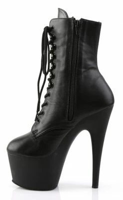 Pleaser ADORE-1020 Blk Leather/Blk Ankle Boots