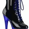 Pleaser ADORE-1020 Blue Chrome Black Boots Pole Shoes