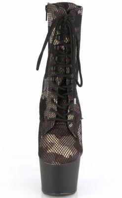 Pleaser ADORE-1020 Fishnet Camo Ankle Boots