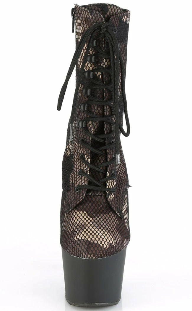 Pleaser ADORE-1020 Fishnet Camo Ankle Boots 4 Pleaser ADORE-1020 Fishnet Camo Ankle Boots