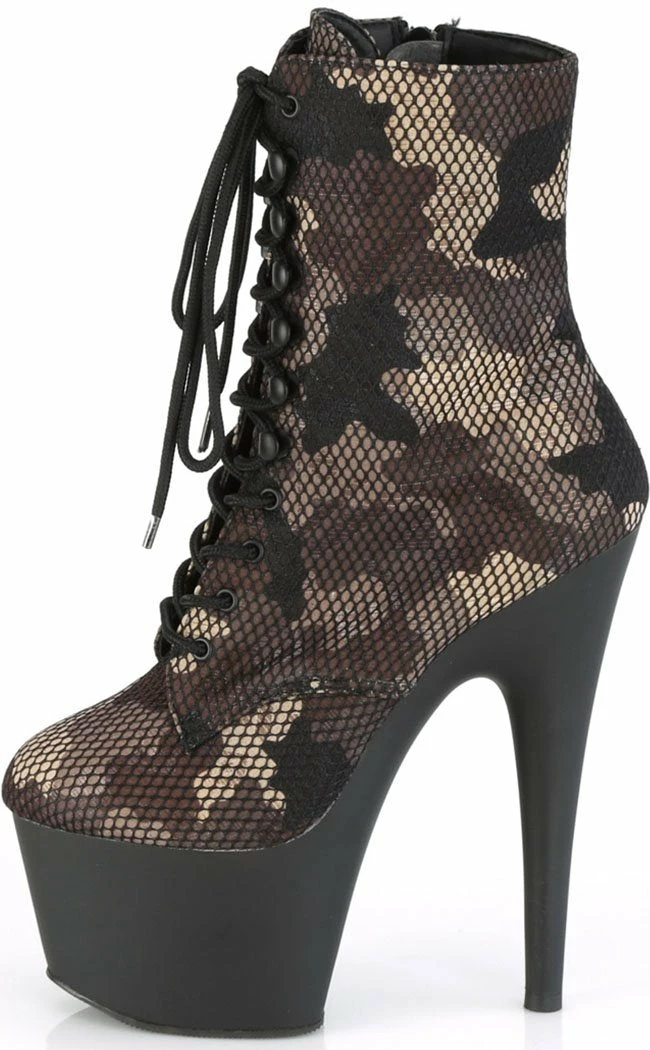 Pleaser ADORE-1020 Fishnet Camo Ankle Boots 5 Pleaser ADORE-1020 Fishnet Camo Ankle Boots