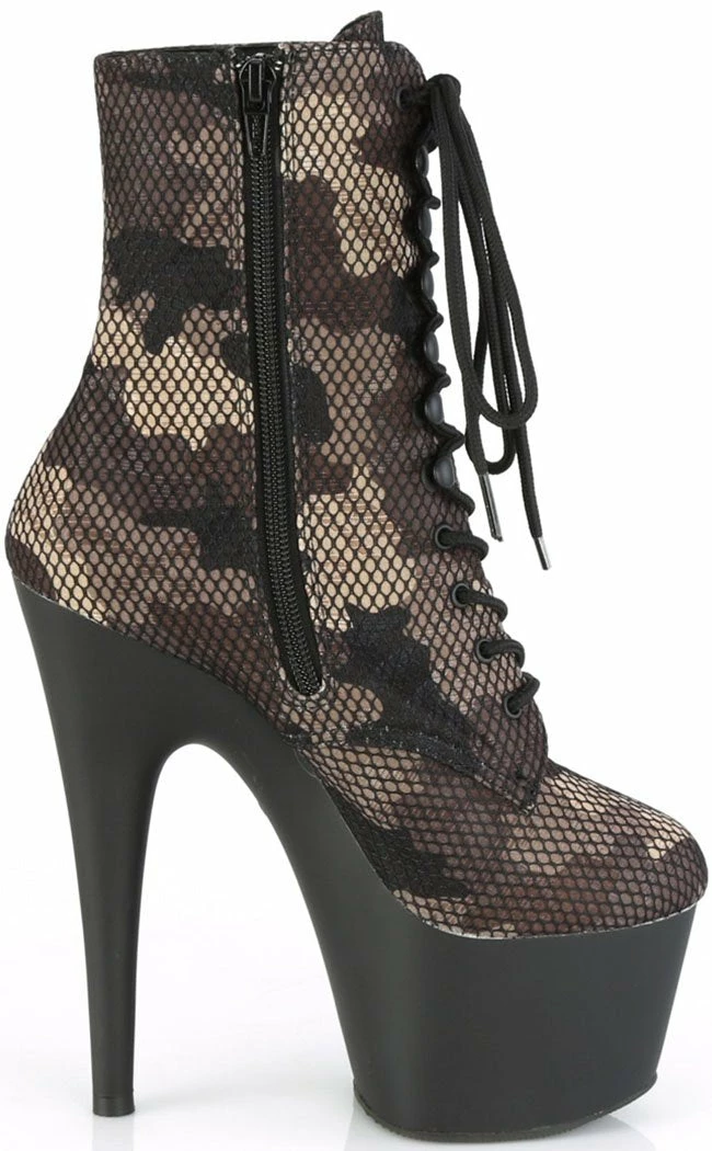 Pleaser ADORE-1020 Fishnet Camo Ankle Boots 7 Pleaser ADORE-1020 Fishnet Camo Ankle Boots
