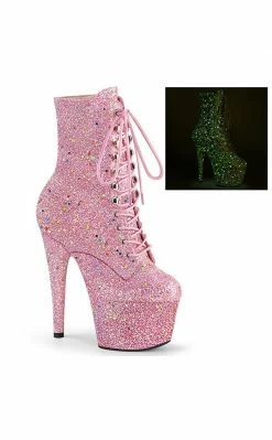 Pleaser Pole Shoes ADORE-1020 Pink Glitter Boots