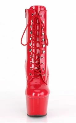 Pleaser ADORE-1020 Red Ankle Boots Pole Shoes