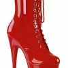 Pleaser ADORE-1020 Red Ankle Boots Pole Shoes