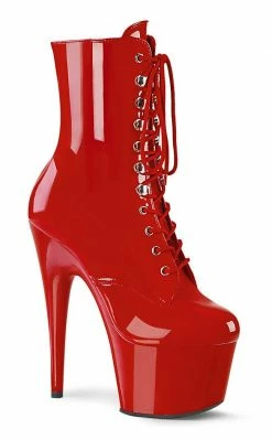 Pleaser ADORE-1020 Red Ankle Boots Pole Shoes