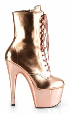 Pleaser Pole Shoes ADORE-1020 Rose Gold Metallic Ankle Boots