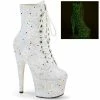 Pleaser ADORE-1020 White Glitter Boots 1 Pleaser ADORE-1020 White Glitter Boots