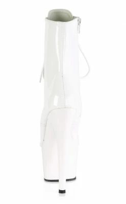 Pleaser ADORE-1020 White Patent Ankle Boots Pole Shoes