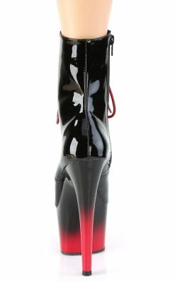 Pleaser Pole Shoes ADORE-1020BR-H Black/Red Patent Ombre Boots