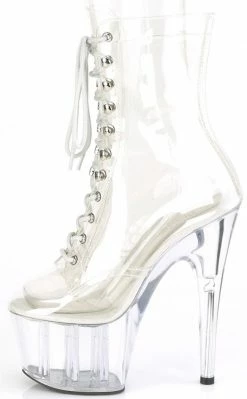 Pleaser ADORE-1020C Clear Platform Ankle Boots