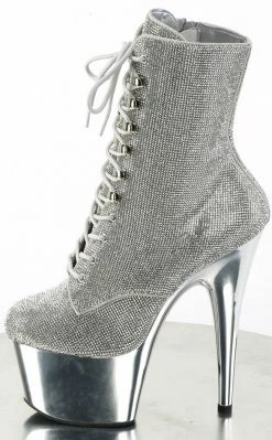 Pleaser ADORE-1020CHRS Silver Gold Chrome Rhinestone Ankle Boots 9 Pleaser ADORE-1020CHRS Silver Gold Chrome Rhinestone Ankle Boots