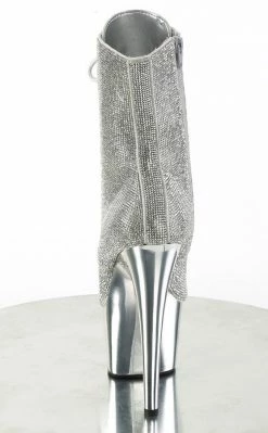 Pleaser ADORE-1020CHRS Silver Gold Chrome Rhinestone Ankle Boots 10 Pleaser ADORE-1020CHRS Silver Gold Chrome Rhinestone Ankle Boots