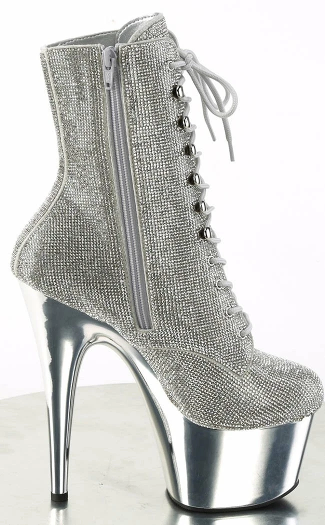 Pleaser ADORE-1020CHRS Silver Gold Chrome Rhinestone Ankle Boots 7 Pleaser ADORE-1020CHRS Silver Gold Chrome Rhinestone Ankle Boots