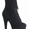 Pleaser Pole Shoes ADORE-1020FS Black Faux Suede Ankle Boots