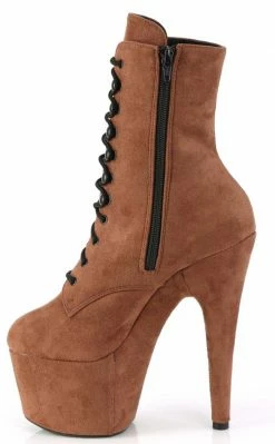 Pleaser ADORE-1020FS Camel Faux Suede Ankle Boots