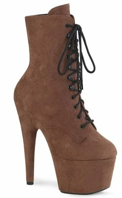 Pleaser ADORE-1020FS Camel Faux Suede Ankle Boots