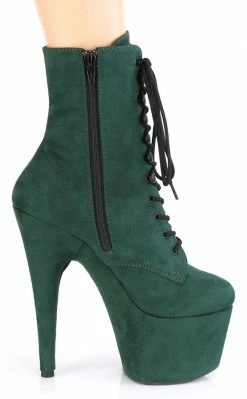 Pleaser ADORE-1020FS Emerald Green Faux Suede Ankle Boots