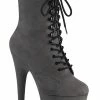 Pleaser Pole Shoes ADORE-1020FS Grey Faux Suede Ankle Boots