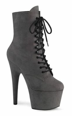 Pleaser Pole Shoes ADORE-1020FS Grey Faux Suede Ankle Boots