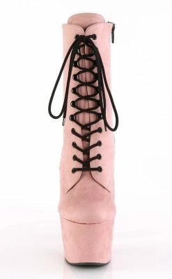 Pleaser Pole Shoes ADORE-1020FS Pink Faux Suede Ankle Boots